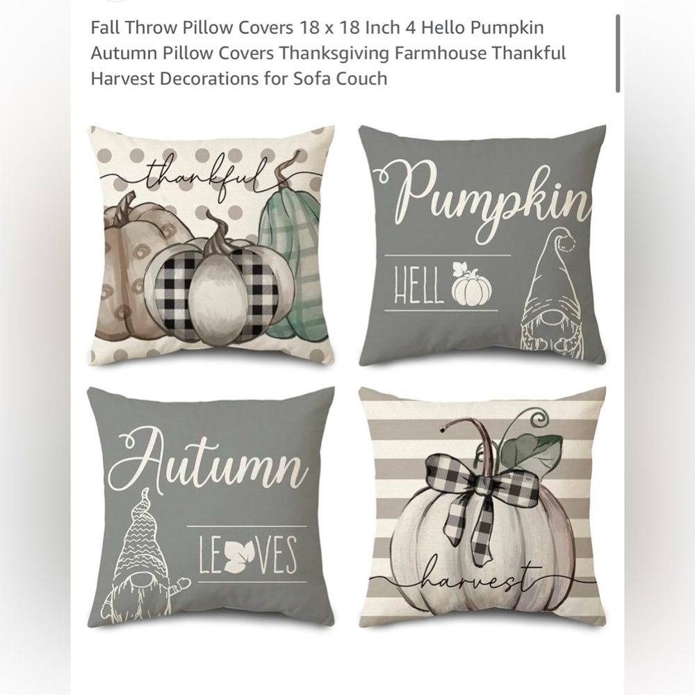 Fall Throw Pillow Covers - Set of 4